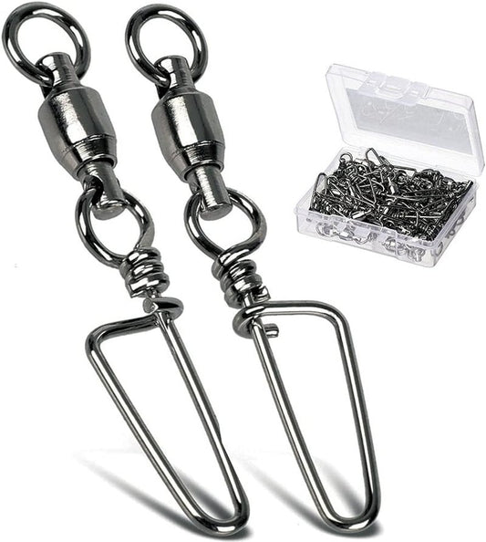 Saltwater Fishing Snap Swivel - High Strength Stainless Steel Connector | Corrosion Resistant, Black Nickel Finish