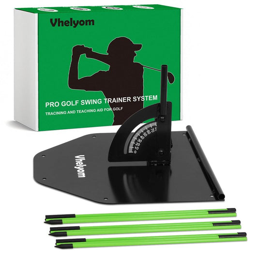 Vhelyom Golf Alignment Stick Holder Set - Adjustable Angle Training aid for Correcting Swing Path, Portable Practice Tool for Indoor/Outdoor Golfers