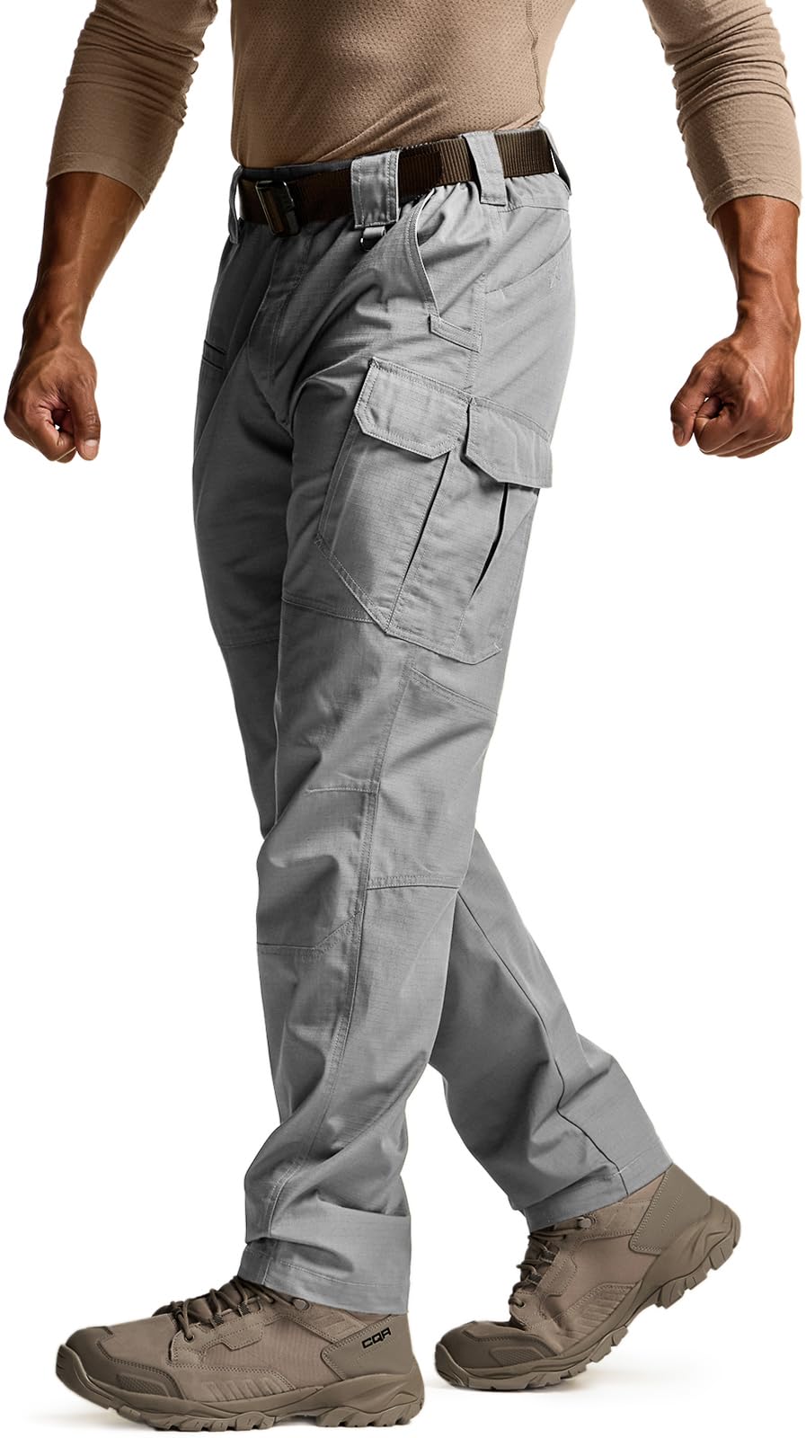 CQR Men's Tactical Pants, Water Resistant Ripstop Cargo Pants, Lightweight EDC Work Hiking Pants, Outdoor Apparel, Raider Mag Pocket Stone, 32W x 30L