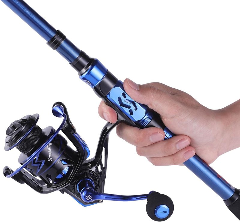 Sougayilang Fishing Rod and Reel Combo - 24 Ton Carbon Fiber, Portable Telescopic Spinning Rod for Saltwater & Freshwater Fishing