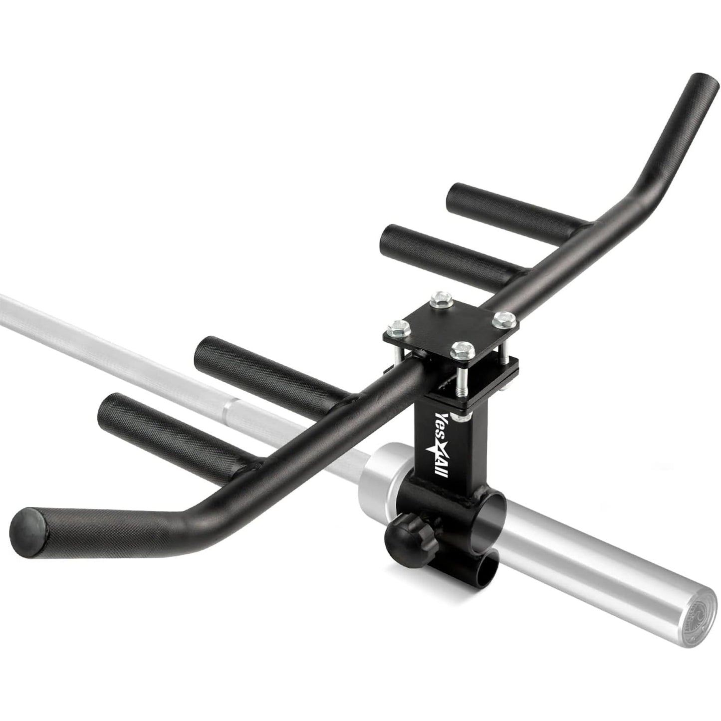 Yes4All 550lbs Multi Grip Rowing Handle, T Row Attachment for Muscle Training - Premium Steel 1 inch & 2 inch Bar Compatibility, Any Height Fit, Superior Grip