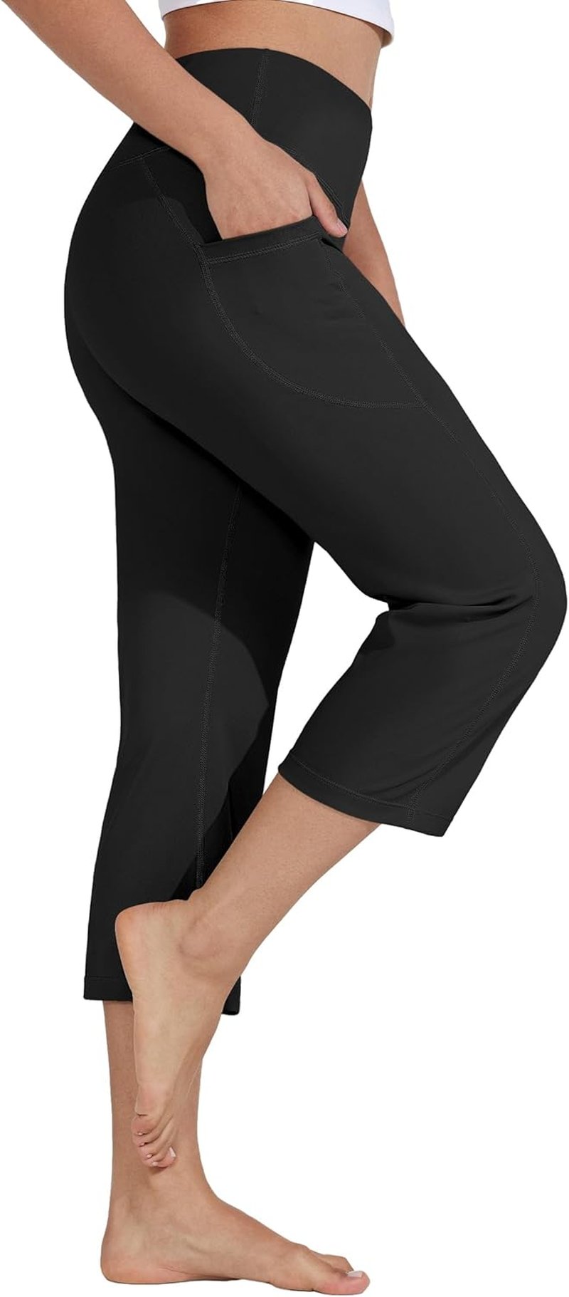 Willit Women's High Waist Yoga Capris - Athletic Crop Leggings for Exercise | 21-Inch Length