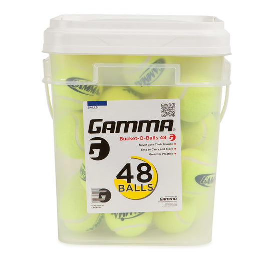 GAMMA Sports Pressureless Tennis-Balls Bucket, Bulk Tennis Balls, Premium Tennis Accessories, Pack of 48