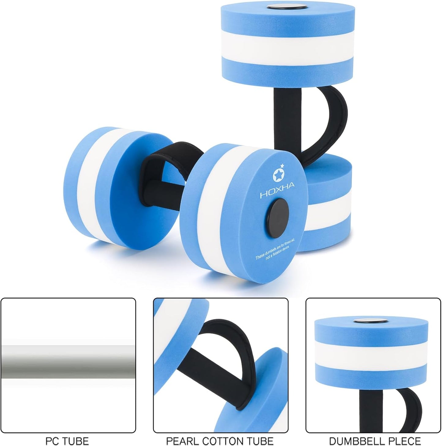 Aquatic Exercise Dumbbell Set - Foam Dumbbells for Water Aerobics | Resistance Training for Weight Loss