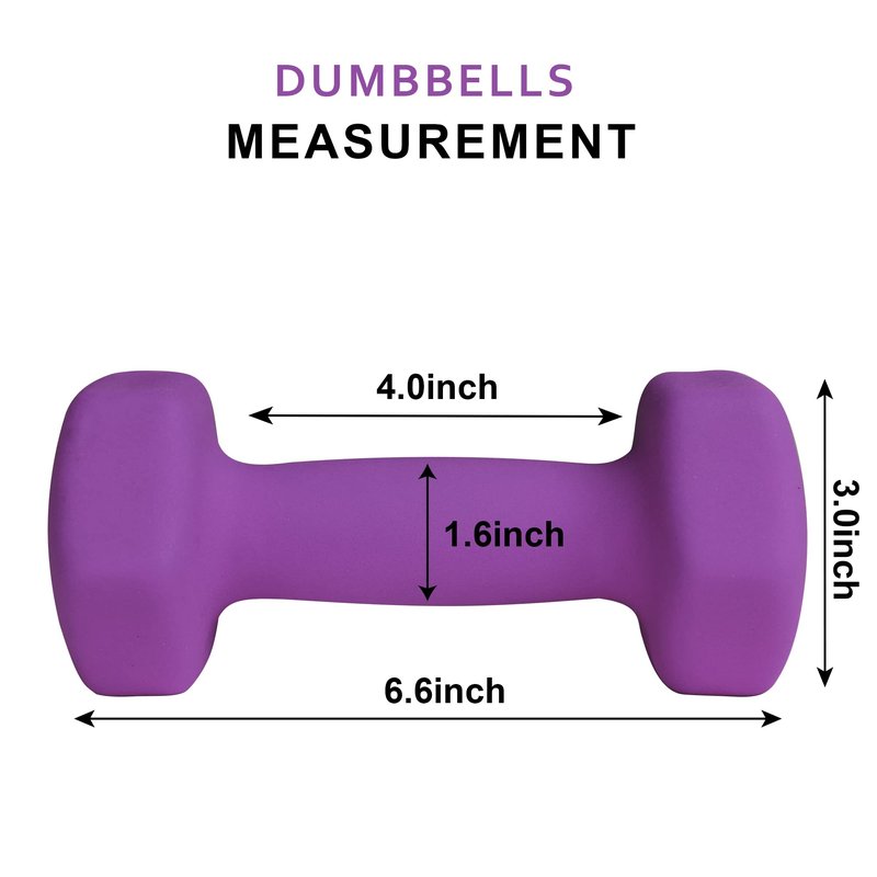 Balelinko Home Gym Equipment Workouts Strength Training Weight Loss Pilates Weights Yoga Sets Weights for Women, Men, Seniors and Youth, 5LB Purple, Pair