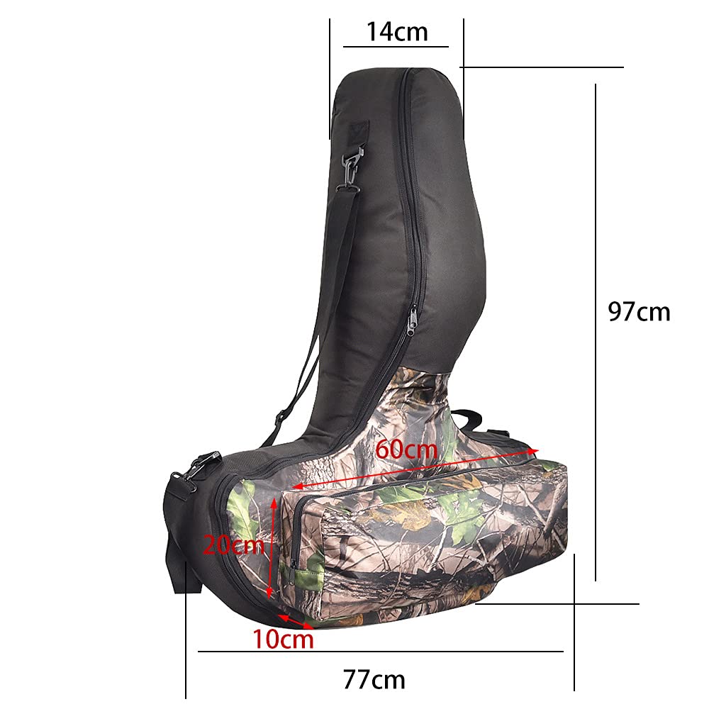 Huenco Adjustable Crossbow Case T-Shape Crossbow Storage Bag Large Capacity Archery Hunting Carry Bag