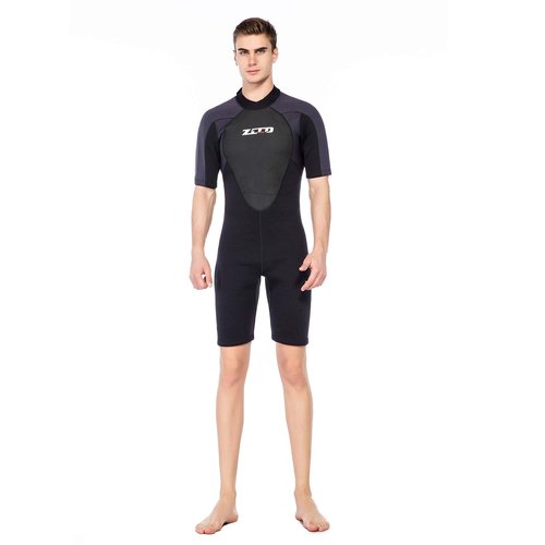 ZCCO Shorty Wetsuit Men's 3mm Premium Neoprene Full Sleeve for Snorkeling, Surfing,Canoeing,Scuba Diving Suits (3MM,L)