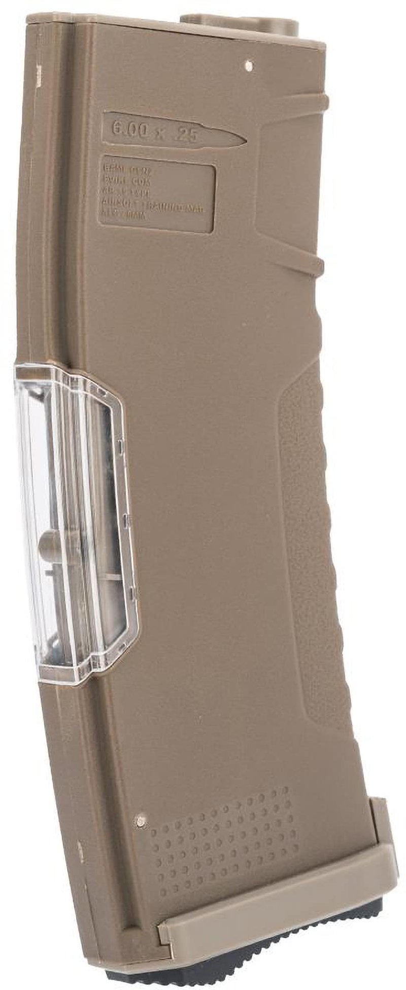 Evike Airsoft - BAMF GEN2 Polymer 190rd Mid-Cap Mag for M4-Style Series Airsoft AEGs (Model: Tan/Single Mag)