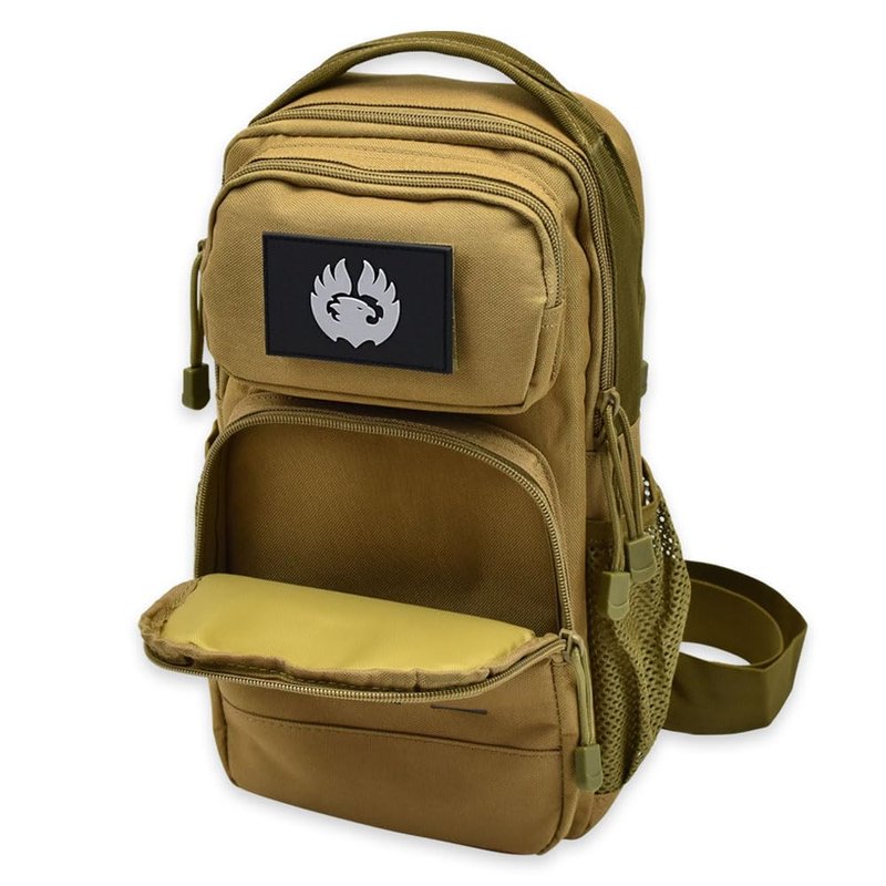 TORCH Sling Bag Single Shoulder Crossbody Backpack Urban Outdoor Sports Military Style MOLLE Travel Pack for EDC Gear V2 Desert