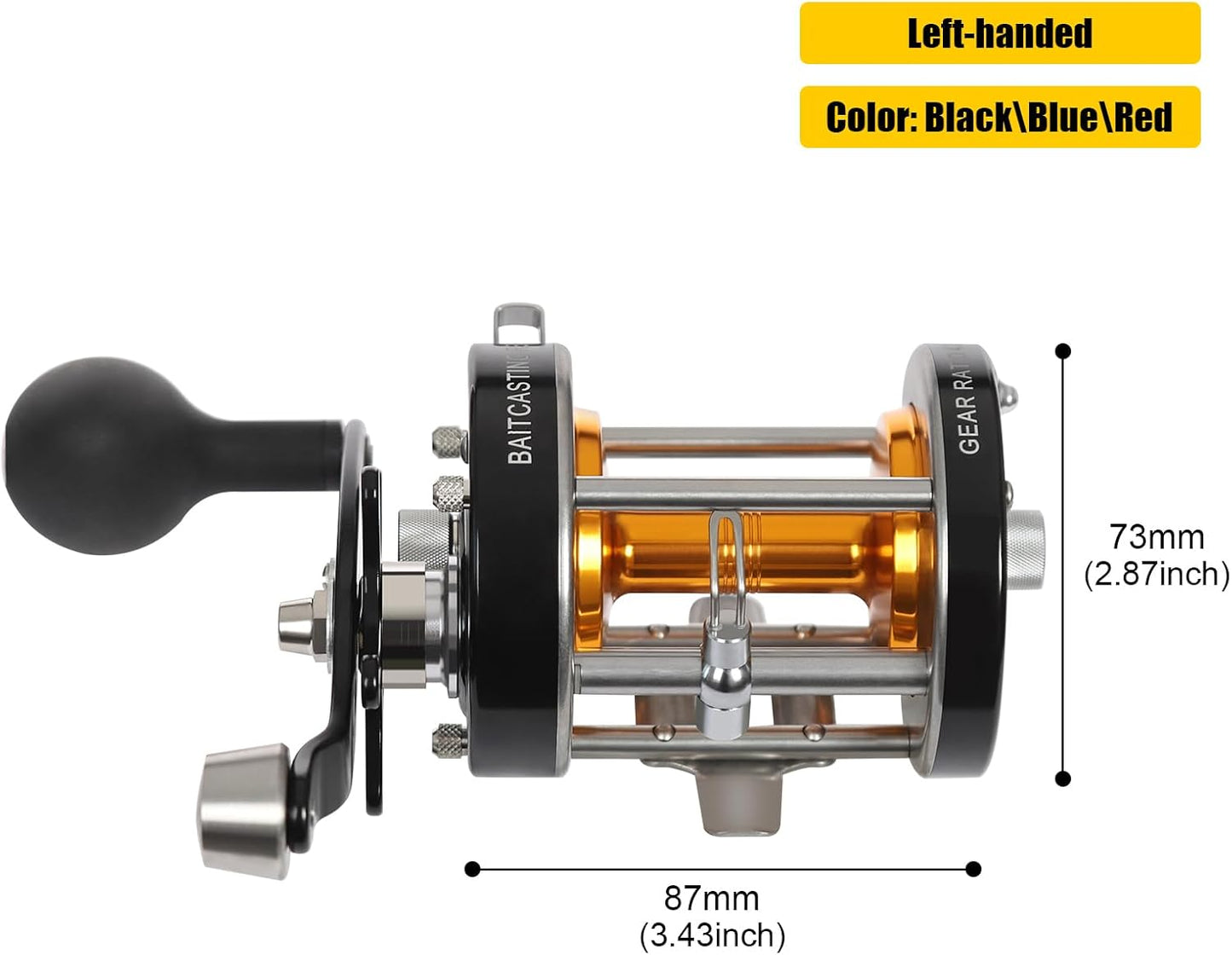 Rover Round Baitcasting Reel - Durable Metal Body Fishing Reel for Inshore Saltwater | Left & Right-Hand Retrieve