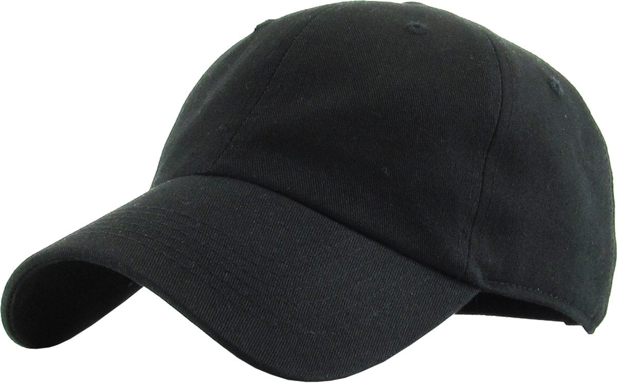 KBETHOS Classic Cotton Dad Hat Bundle Adjustable Unconstructed Plain Cap (One Size, Black (12 Pack))