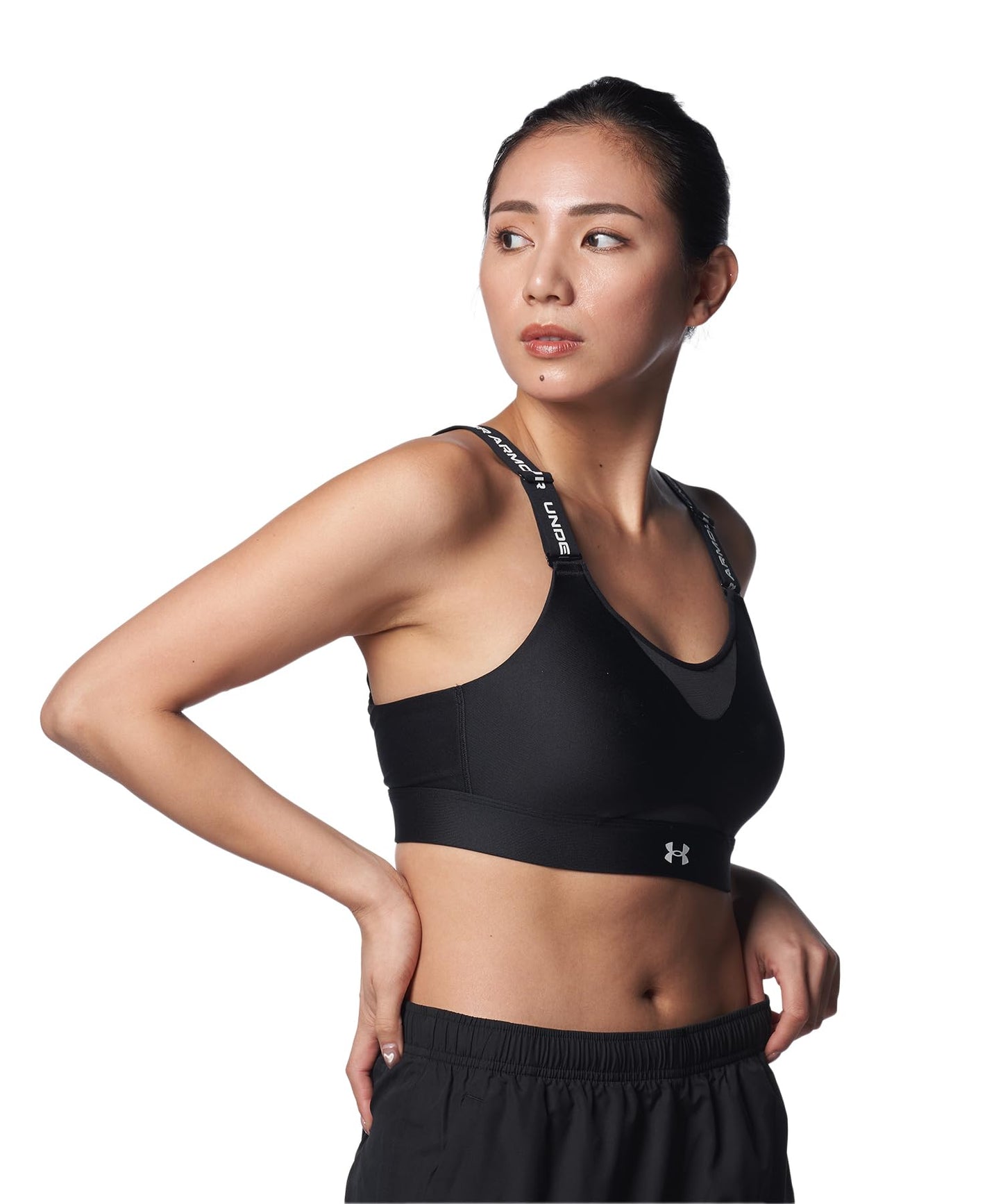 Under Armour Womens Infinity High Impact Sports Bra, (001) Black / / White, Small A-C