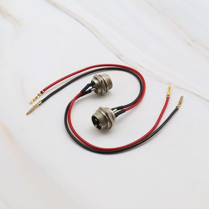Create idea 2pcs Electric Scooter Charging Port Connector 3-Pin 2 Wire Inline Charger Connector Round Charging Port Replacement (3 Prong) Smart Charging Port