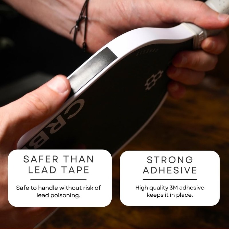Paddle Tuning Tape for Pickleball Paddles | Non-Toxic & Customizable Alternative of Lead Tape for Pickleball Paddles (1/2 Gram Per Inch)