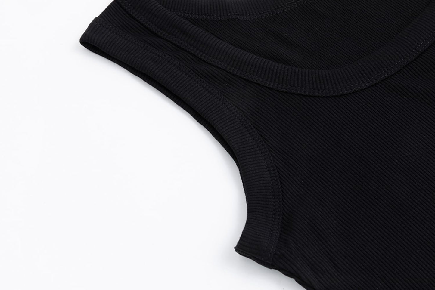 SVALIY Summer Womens Tank Tops 2025 Square Neck Fitted Sleeveless Shirts for Women Ribbed Basic Top Black