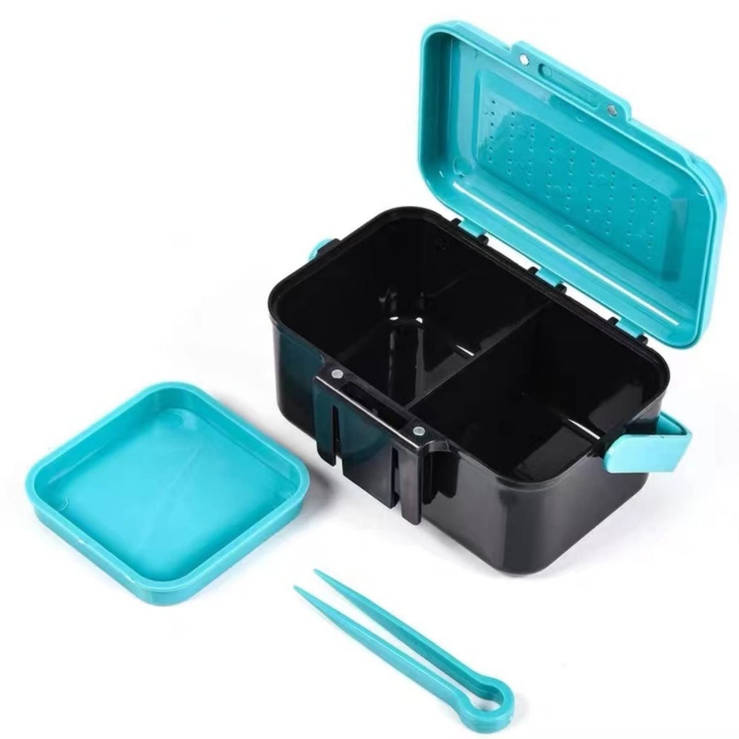 Comsnows 2PCS Worm Bait Holder, Bait Storage Box, Fishing-Accessories Boxes Storage Containers （Blue）