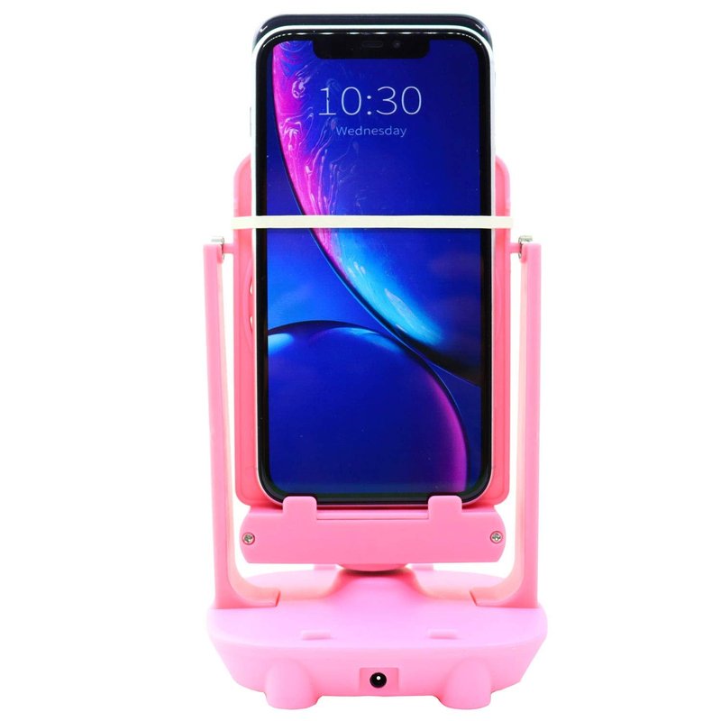 Phone Swing Step Counter Pedometer Compatible with Poke Ball Plus, Pedometer, (High Silent Version) (USB Cable) (Support 2 Phones)(Pink)