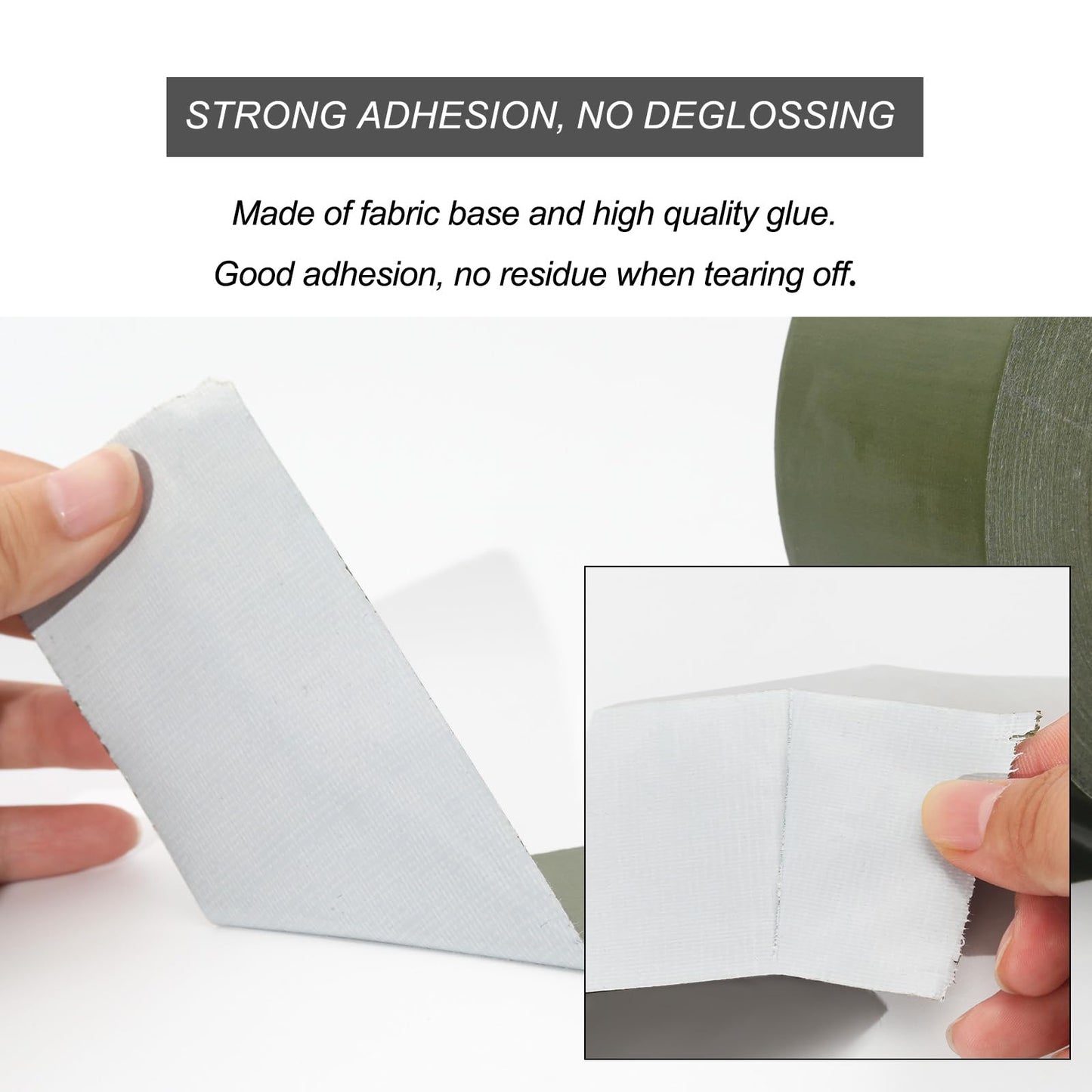 WELSTIK Professional Grade Army Green Tape Duct Tape, Waterproof Duct Cloth Fabric,Duct Tape for Photographers,Repairs, DIY, Crafts, Indoor Outdoor Use,2 Inch X 45 Yards, Olive Green