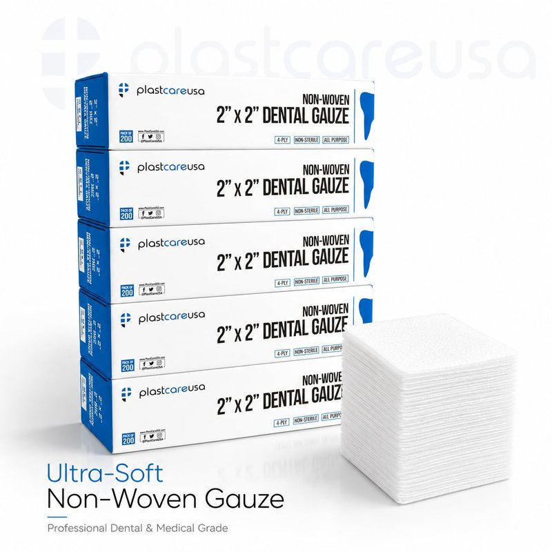 5000 2x2 Non Woven Non Sterile Bandaging Pad First Aid Medical Gauze Sponges, 25 Bags of 200