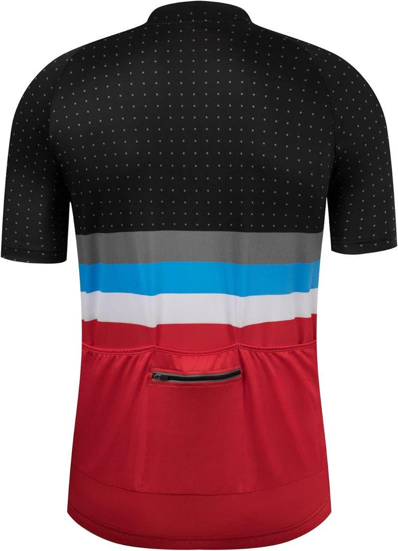 Men's Cycling Jersey - Breathable Short Sleeve Road Bike Shirt with 3 Zipper Pockets | Quick Dry Fabric