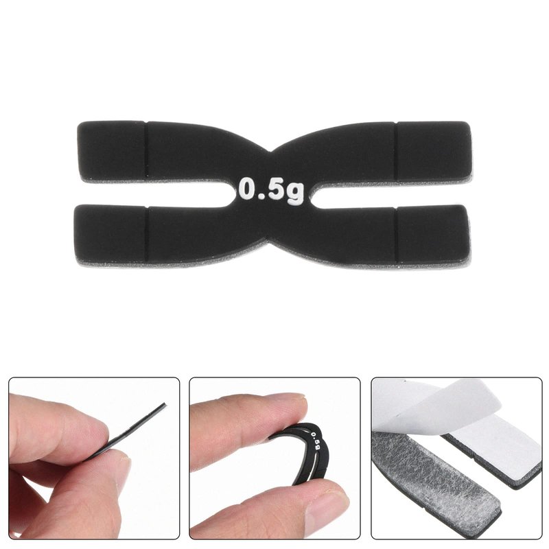 PATIKIL 0.5g Racket Weight Balance Strips, 10 Pack Silicone Badminton Racquet Weighted Tapes, Black
