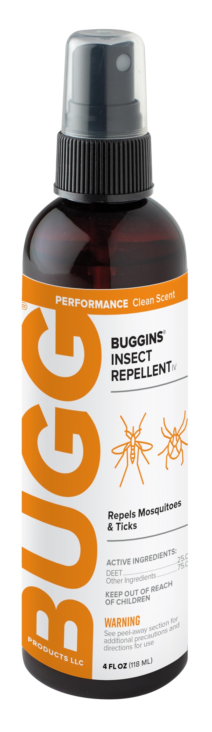 BUGGINS IV Performance Insect Repellent 25% DEET with a Fresh Clean Scent