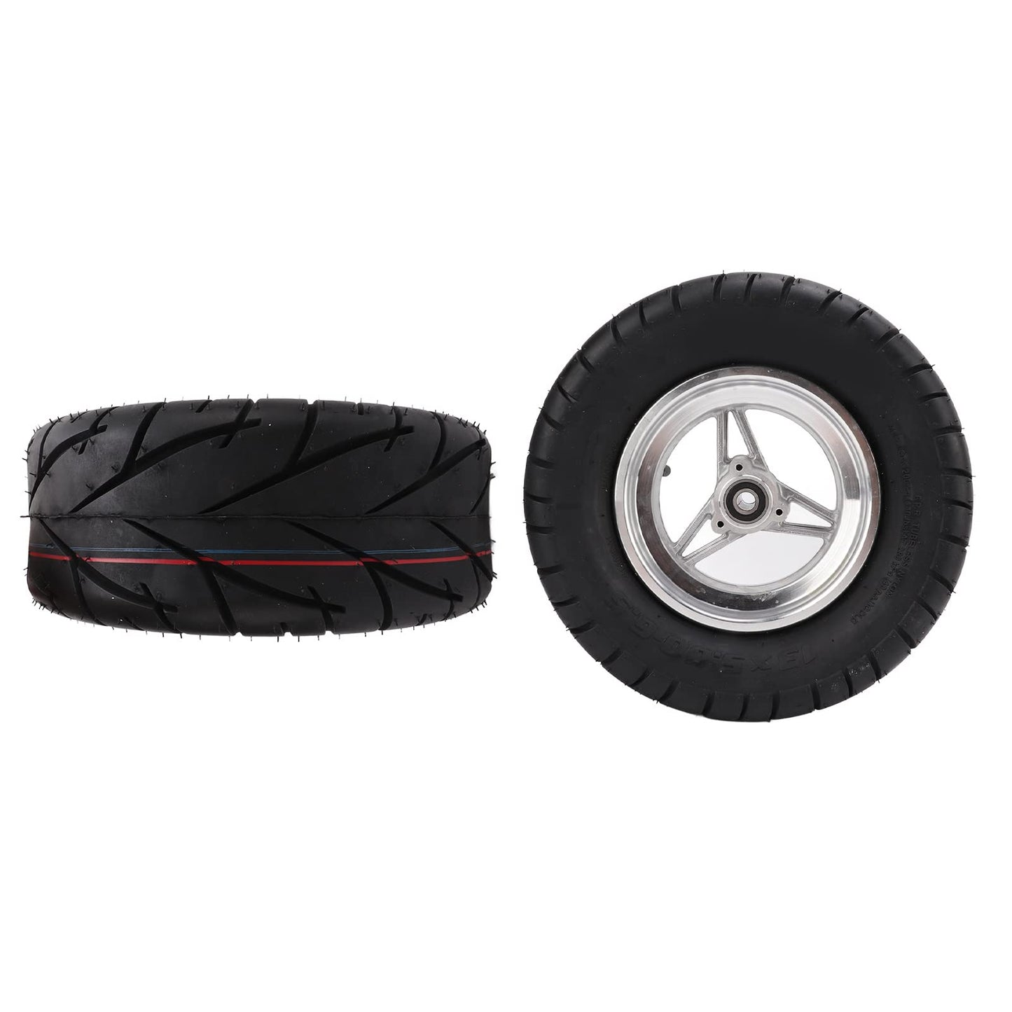 13X5.00‑6.5 Rubber Tubeless Tire with Stainless Steel Hub, Thicken Electric Scooter Vacuum Tyre Accessory