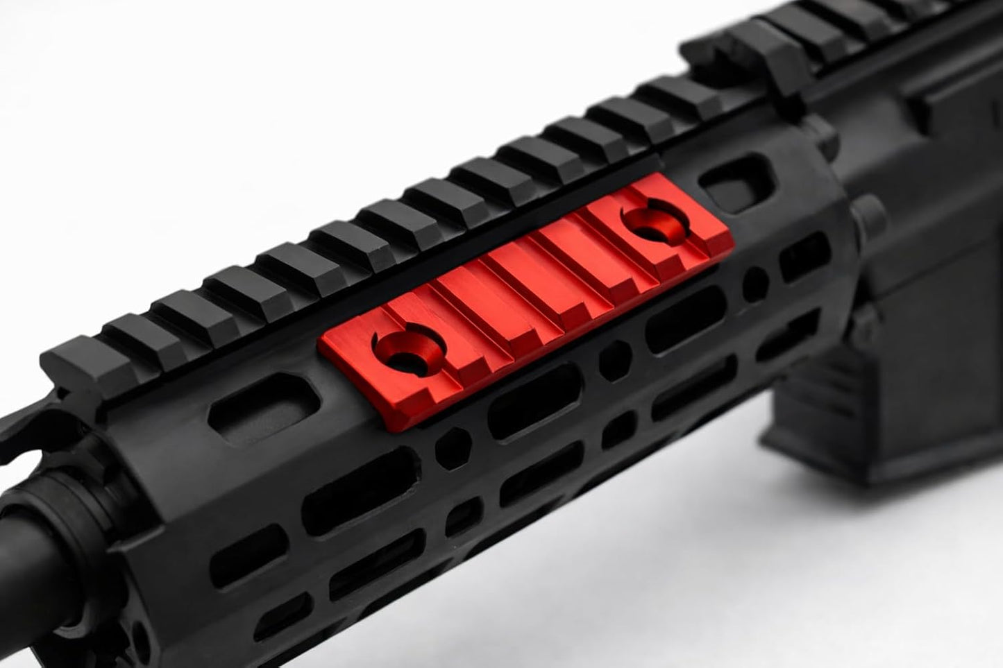GOTICAL M-LOK 5 Slots Picatinny Rail Section - CNC Machined Aluminum, Anodized Red | 2 Pack with Screws & Nuts