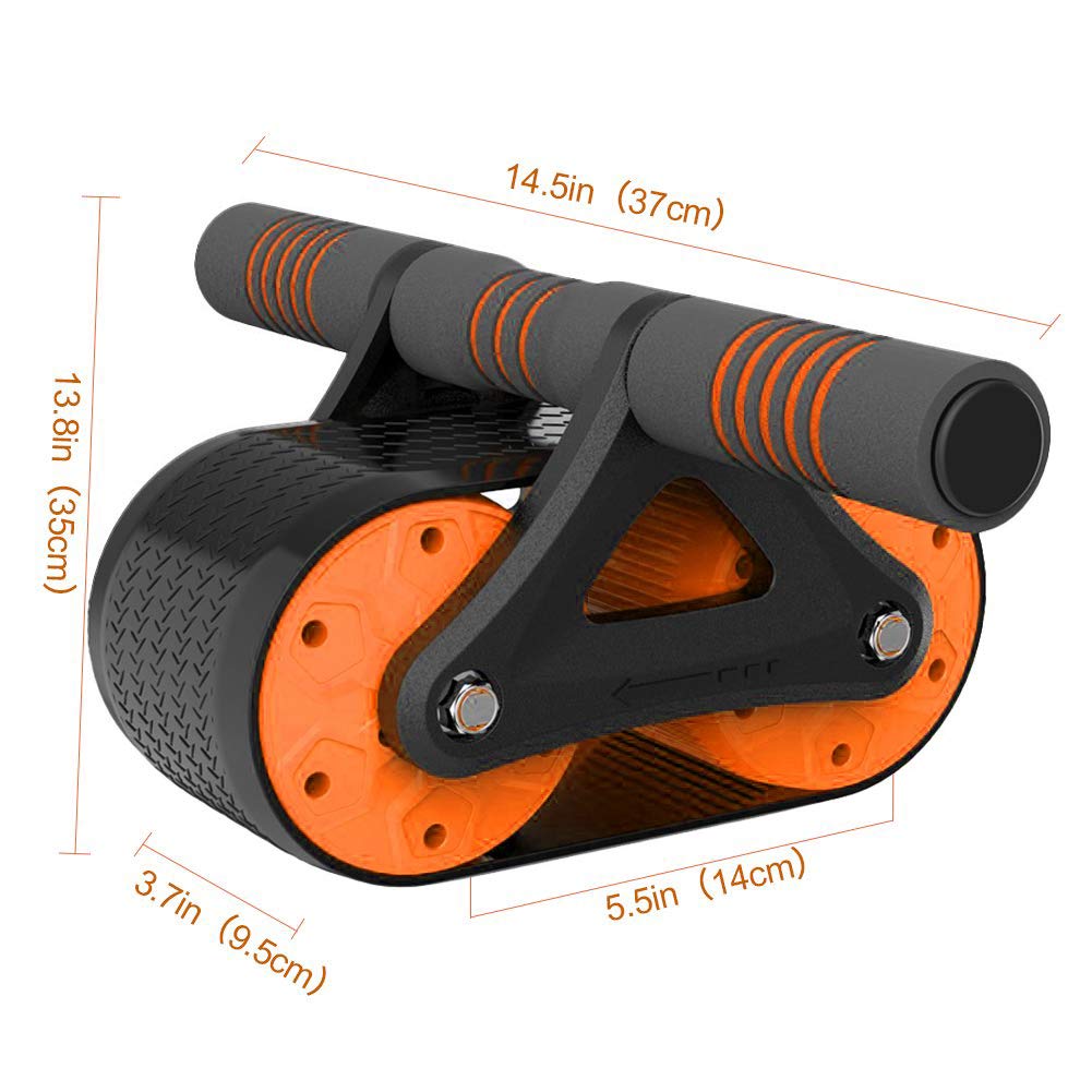 Oileus AB Roller Wheel for Abdominal Exercise, Core Workout Equipment with Automatic Rebound Assistance and Resistance Springs with Ergonomic Handle Sold (Orange)