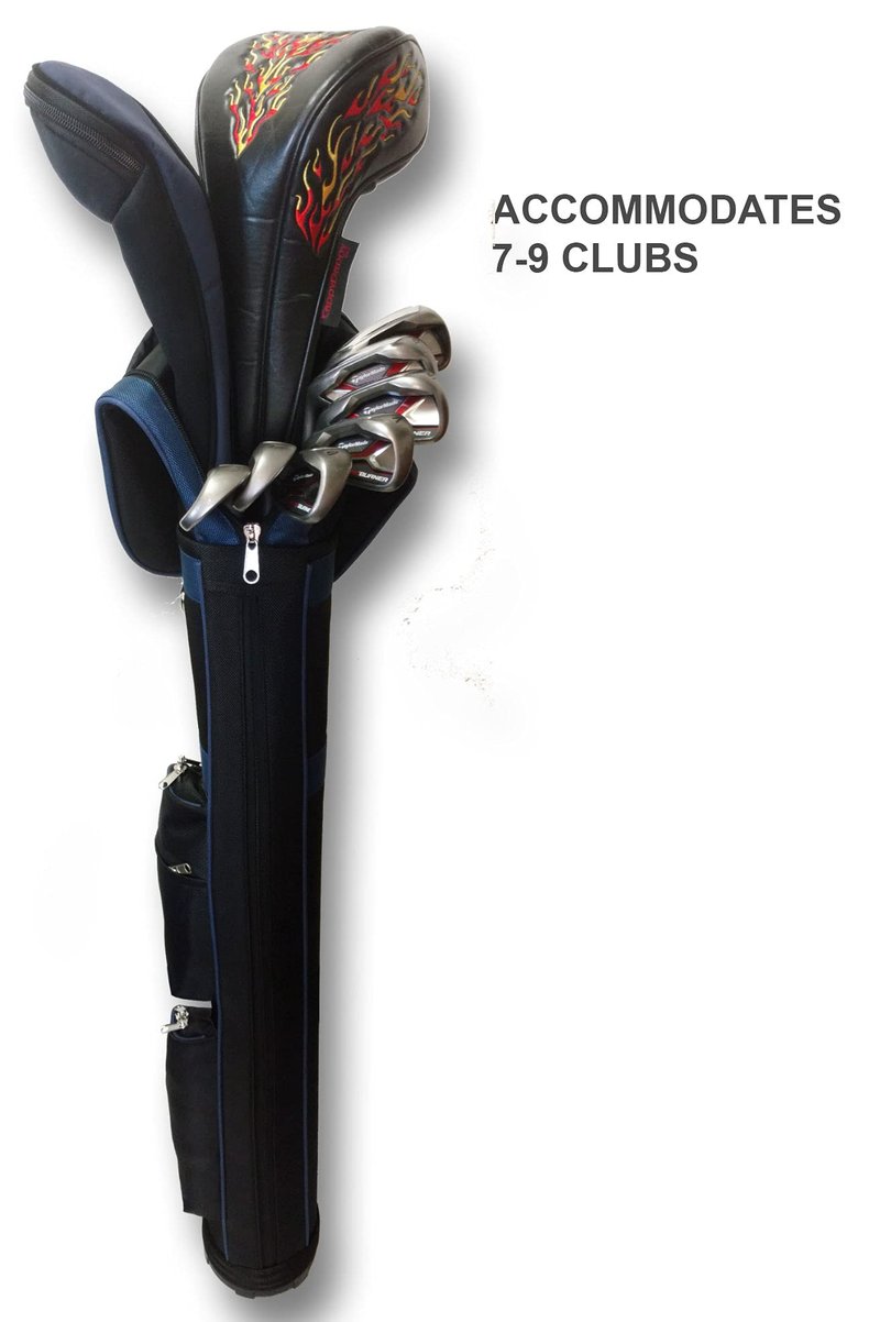 CaddyDaddy Golf Ranger Carry Sunday Range Travel Bag, Black/Blue
