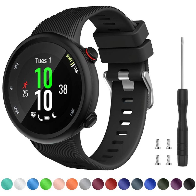 Watbro Compatible with Garmin Forerunner 45 band, Soft Silicone Sport Replacement Watch Band, Fitness Strap Bracelet Wristband for Garmin Forerunner 45 Smartwatch