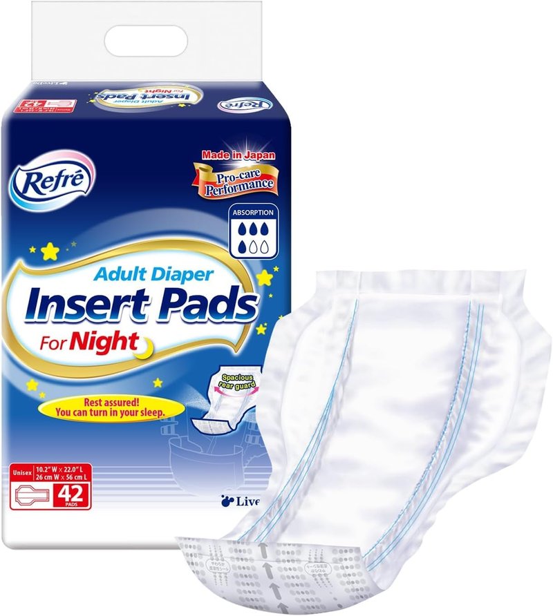Adult Diaper Insert Pads - Unisex Booster Liners with Odor Control & Leak Protection | 600cc Absorbent, 11"x19.3" (42 Count)
