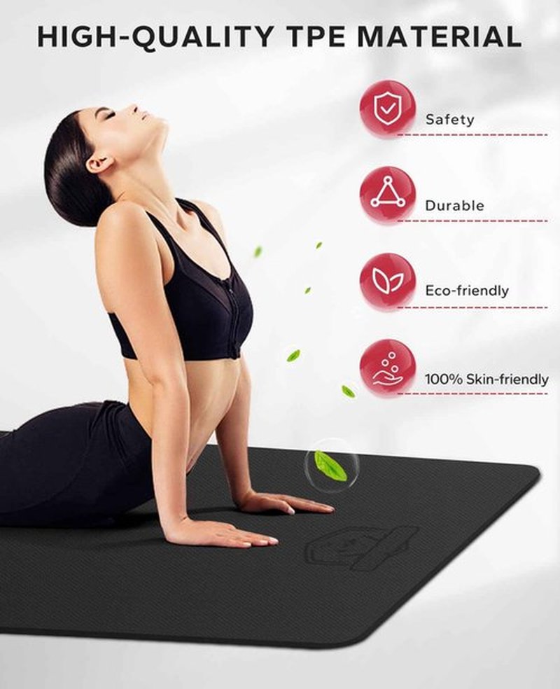HAPBEAR Extra Large Yoga Mat - 78"x54"x6mm (1/4 inch), Non-Slip, Durable, Eco-Friendly, Thick Wide Exercise Mat for Home Workouts, Yoga, Pilates, Stretching, Meditation (Barefoot Exercise)