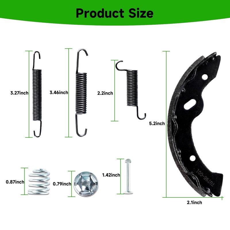iLSKW EZGO Brake Shoes Pads Brake Spring Kit Fits EZGO TXT/Medalist 1997-2008 Fit Workhorse 800 Gas 1997-2012, Yamaha G14,G16,G19 1995-2002 Replace OEM 27943G01 27945G01 70795G01