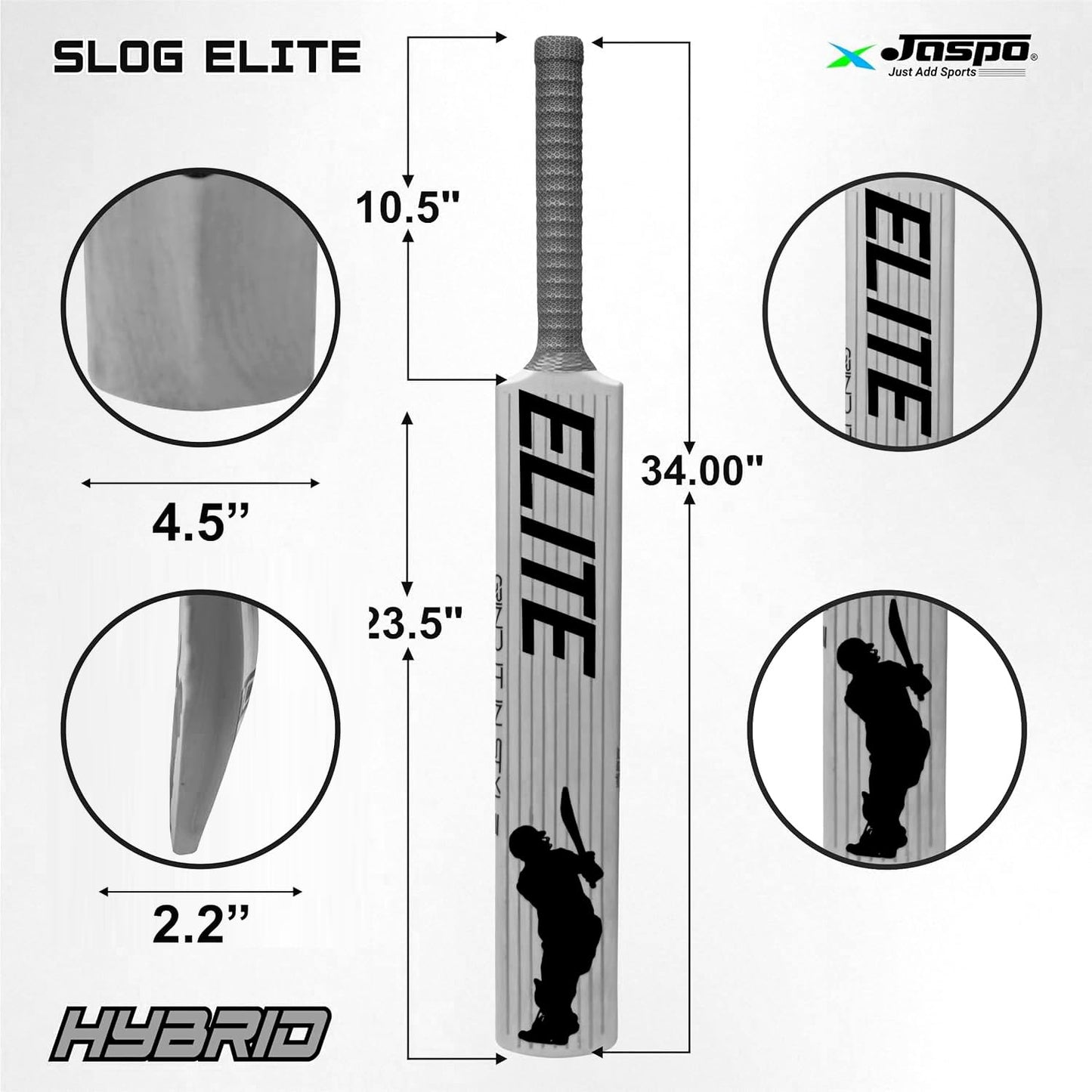 Jaspo Slog Engraver Cricket Kit Full Size Plastic Bat, Synthetic Ball, Stumps Kit Bag Lightweight Durable Tennis Cricket Plastic Kit Cricket Kit