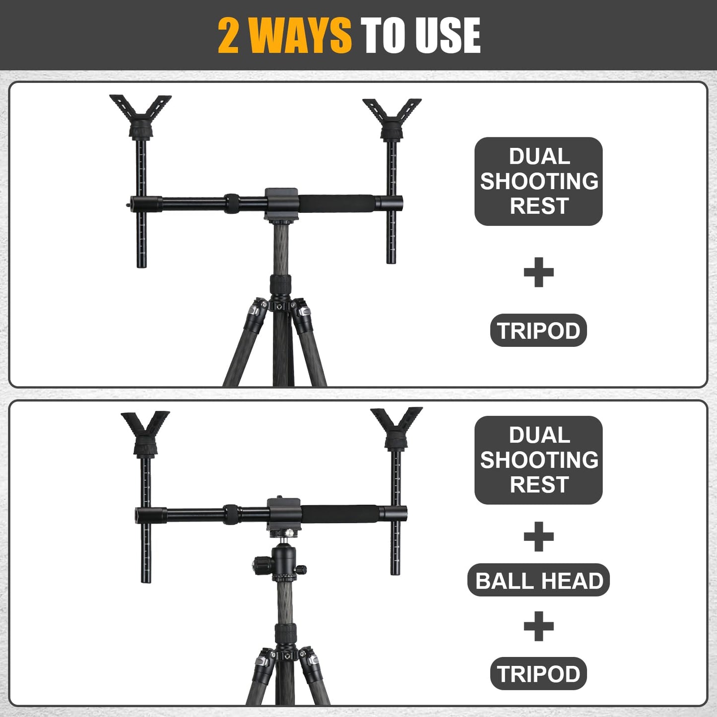 HUNTPAL Gun Rifle Shooting Rest, Aluminum Frame with Dual V Yoke Head