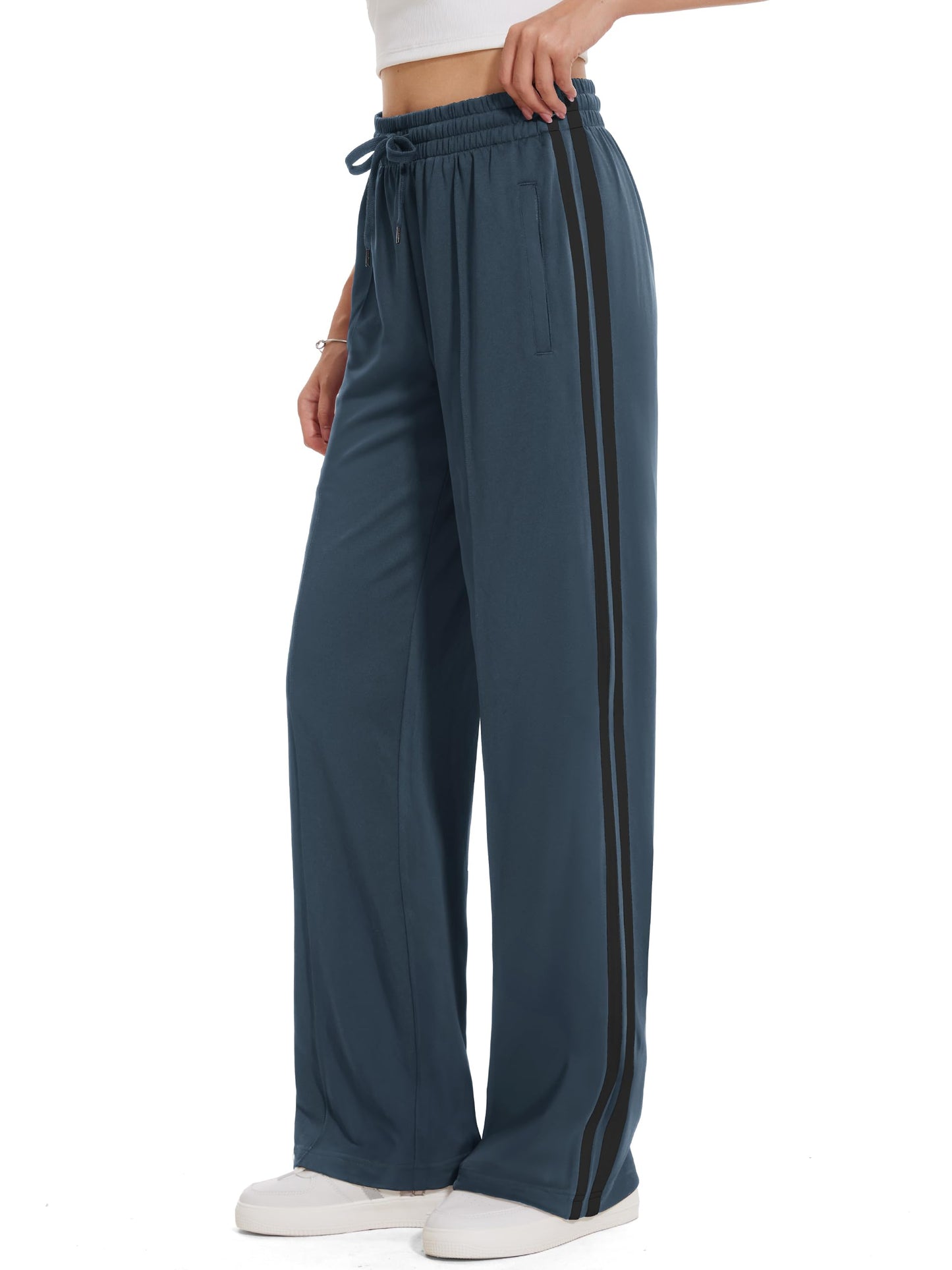Tapata Women's 32" Inseam Long Track Pants Loose Straight Leg Jogging Sweatpants Warm-Up Sports Athletic Running, Dark Grey, XXL