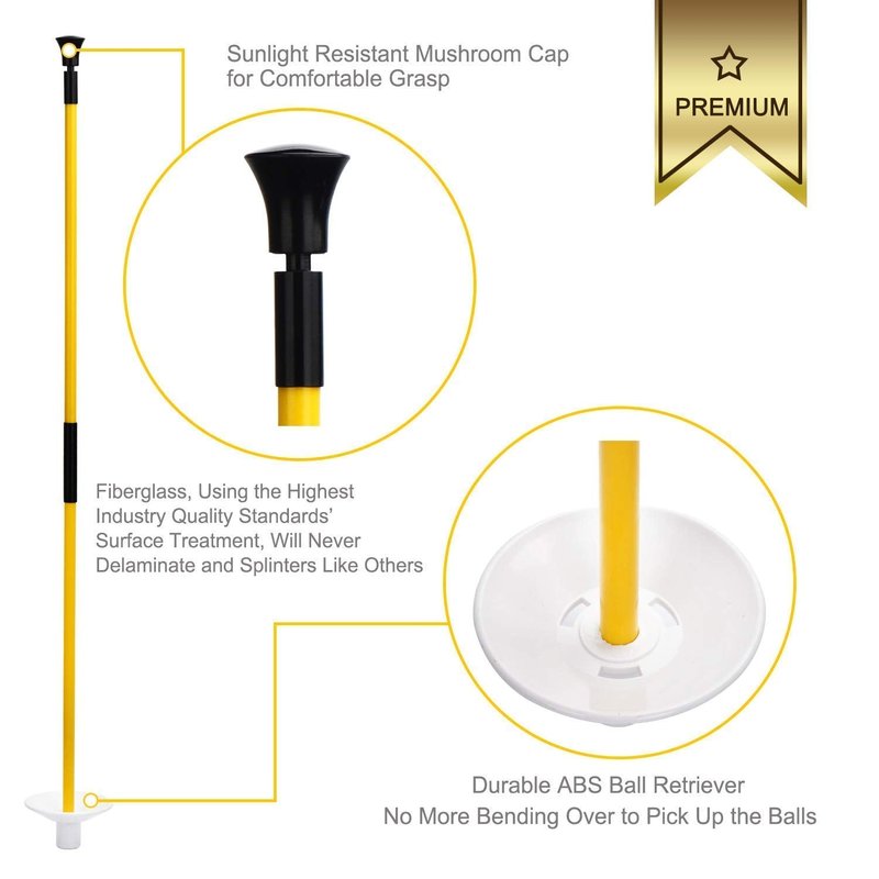 KINGTOP Golf Hole Cup Flagpole Set for Practice Putting Green, 6” Putting Cup Fit PGA | LPGA | USGA Regulations, 2-Section Flag Stick Design, 3 Feet, 4-Pack
