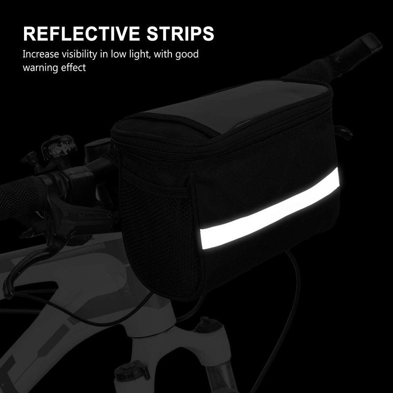 Lixada Bike Baskets Bag with Reflective Stripe Bicycle Handlebar Bag Bike Frame Bag Bicycle Bag Bike Front Tube Bag Bike Pannier Bag
