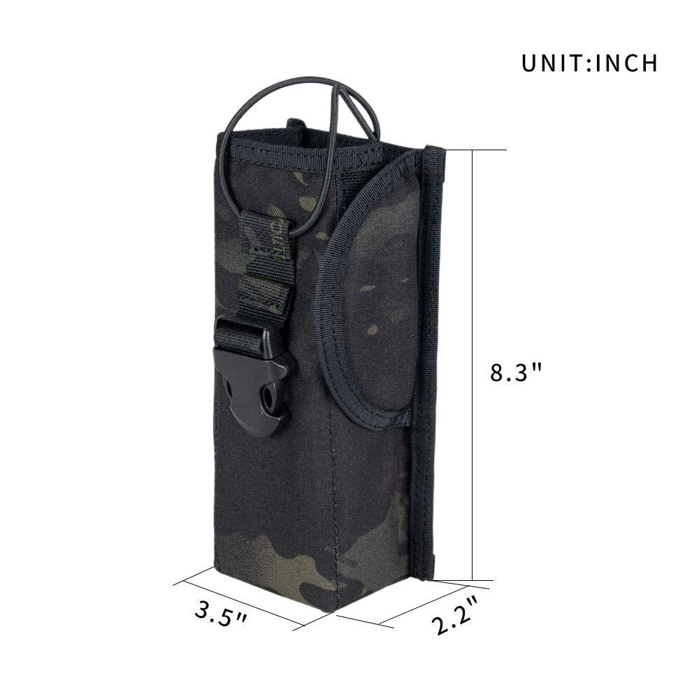 EXCELLENT ELITE SPANKER Tactical Universal Radio Holster Pouch Holder Case Bag Molle Adjustable Military Walkie Talkie Holder(Multicam-Black)
