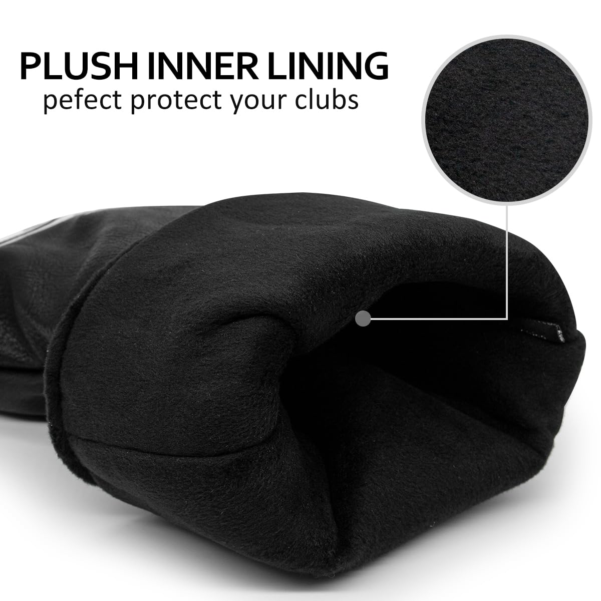 Golf Driver Headcover Ace of Spade Golf Driver Head Cover- Black (PU) Leather Golf Club Headcovers Designed for Golf Drivers