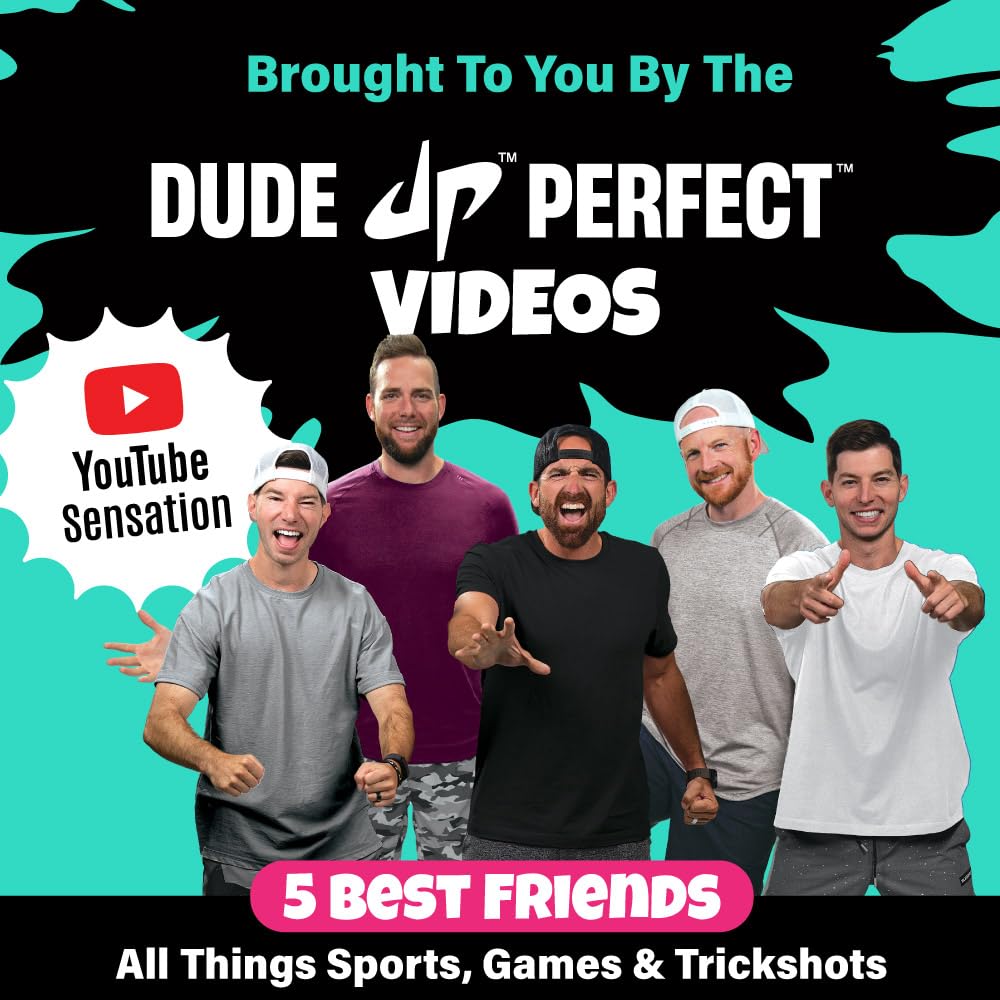 Dude Perfect Sticky Tic Tac Toe & Tabletop Roll Set | Indoor & Outdoor Games, Perfect Fun for Family Game Night & Parties, Birthday for Children, Kids & Adults | Ages 4+ & 6+ (Single)