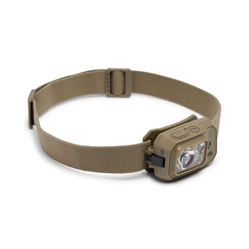BLACK DIAMOND Storm 450 Headlamp | 450 Lumens Brightness | Waterproof & Dimmable | 3X AAA Battery Operated (Included | Camping, Hiking, Running | Ops Dark Tan
