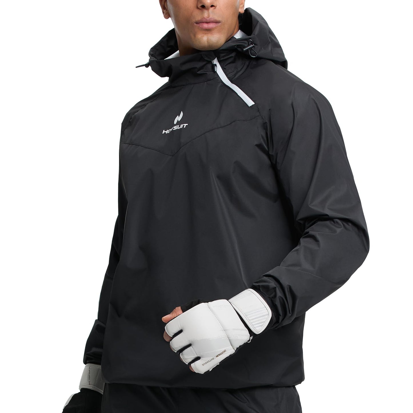 HOTSUIT Sweat Suits Sauna Suit Men Weight Loss Gym Exercise Workout Jacket, Black, 5XL