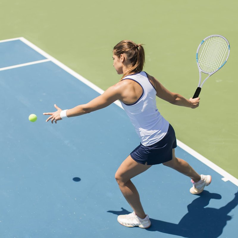 Tennis Rackets 2 Players Recreational for Adult,Lightweight Tennis Racquets for Beginner Student Training,Tennis Racket Set with Carrying Cover Bag,Grip Tapes,Tennis Balls (White/Blue -2 Rackets Set)