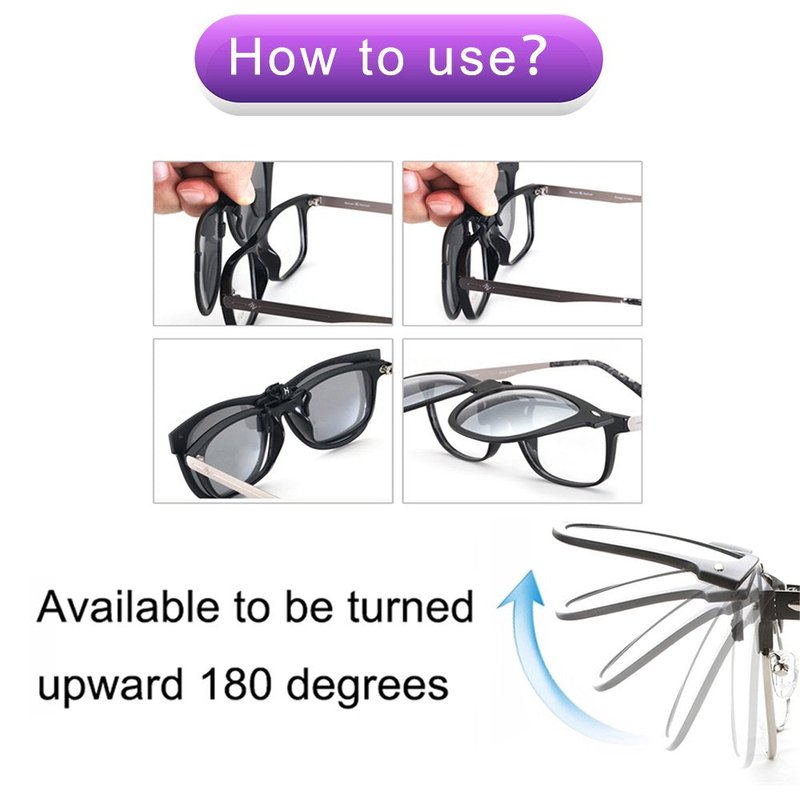 TERAISE Polarized Clip-On Driving Sunglasses with Flip Up Function-Suitable for Driving Fishing Outdoor Sport