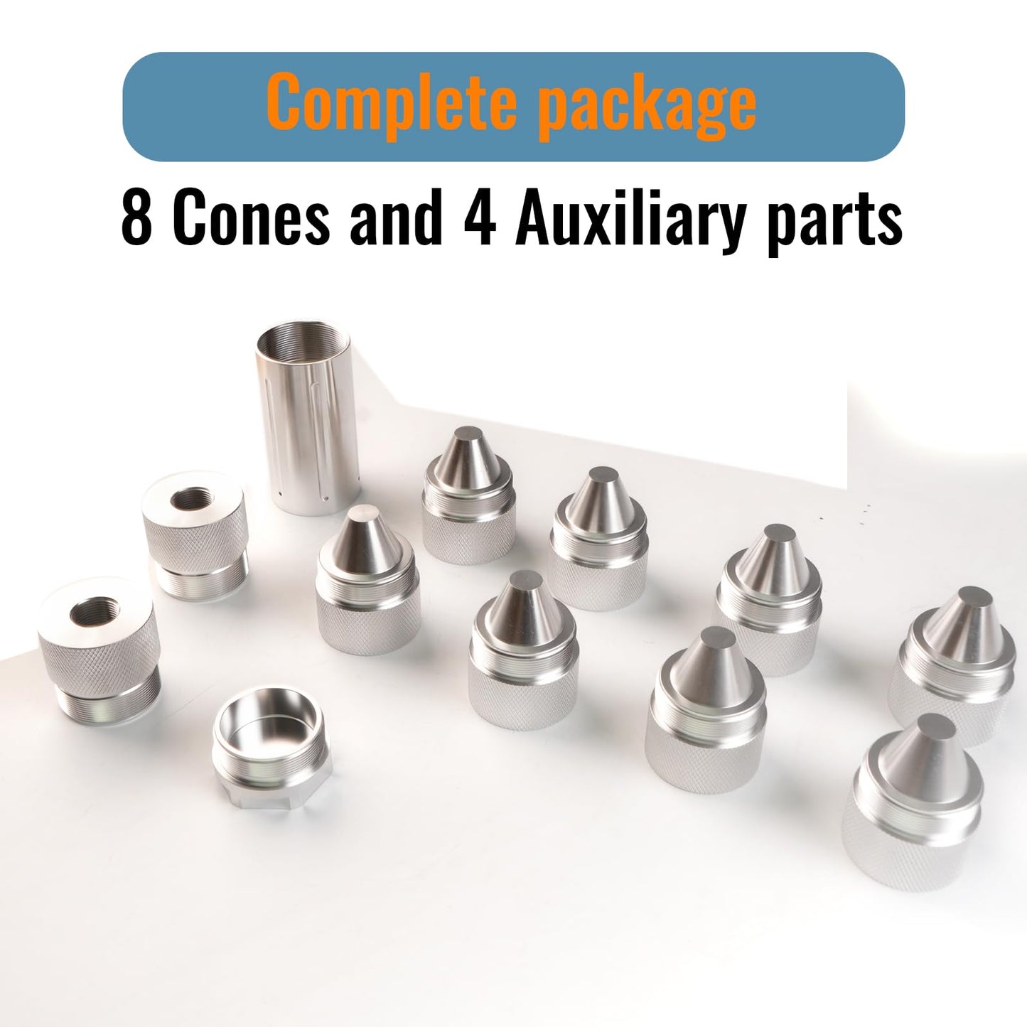 1.375''X24 Cone Shaped Parts Stainless Steel Aluminium Replacemet Sealed End (Silvery, 1.375''X24)