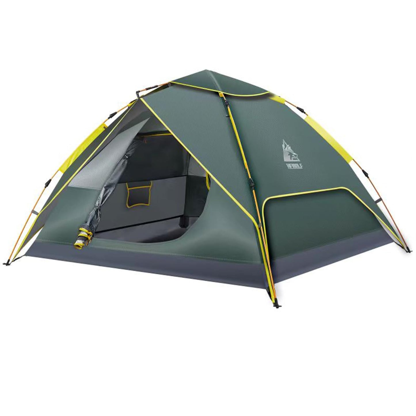 Hewolf Camping Tent Instant Setup - Waterproof Lightweight Pop up Dome Tent Easy up Fast Pitch Tent Great for Beach Backpacking Hiking (Green, 3 Person)