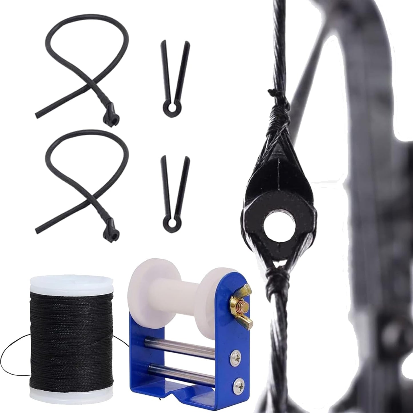 Archery Peep Sight - Durable Nylon Tube Peep Sight with Bowstring Serving Thread Jig | Precision Accuracy