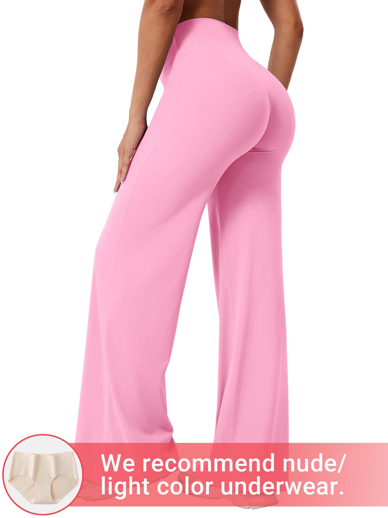 YEOREO Workout Womens Straight Leggings 31.5" Yoga Pants Bubblegum Pink XXS